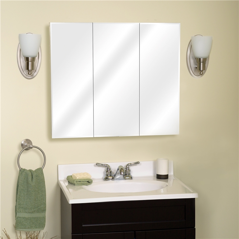 Zenith M30 Beveled Edge Mirrored Frameless Tri View Medicine