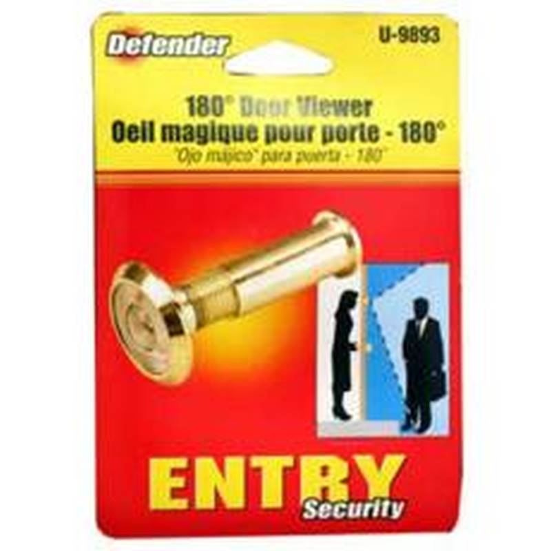 Prime Line U 93 Door Viewer 180 Deg 9 16 In Dia Solid Brass Polished Brass