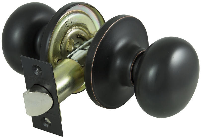 ProSource TFX730V-PS Passage Door Lockset, Knob Handle, Metal, Aged Bronze,  2-3/8 to 2-3/4 in Backset, 44 x 57 mm Strike