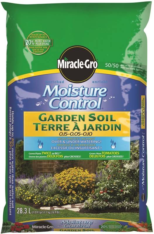 Miracle Gro Moisture Control 7360 Garden Soil 28 3 L Bag Dark Brown Solid 6 Sq Ft