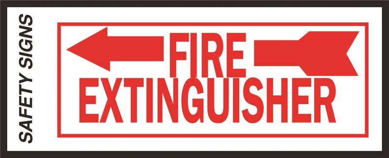 Hy-Ko FE-2L Safety Sign, Fire Extinguisher Left Arrow, Red Legend, Vinyl,  10 in W x in H Dimensions