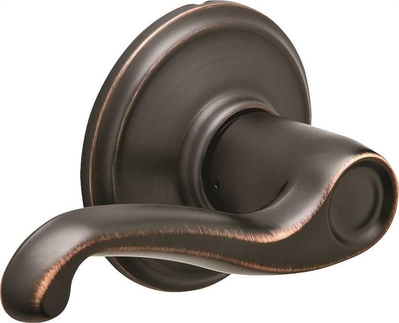 Schlage F Series F10V FLA 716 Passage Lever, Mechanical Lock, Aged Bronze,  Lever Handle, Metal, Residential