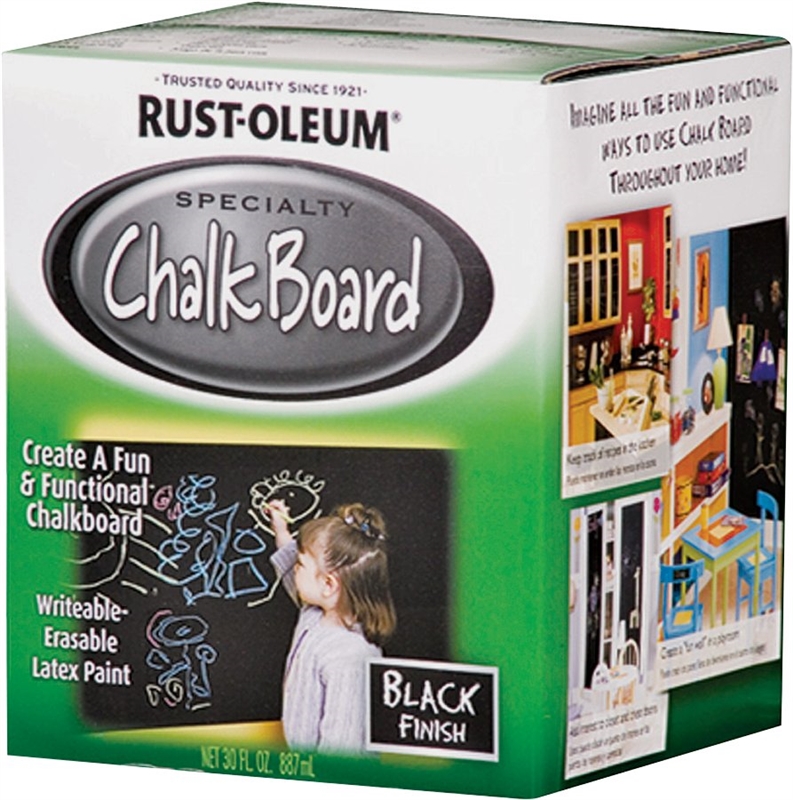 Rust-Oleum 301450 Chalkboard Paint, Mild, Black, 30 fl-oz, Can