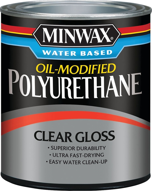 Minwax 630150444 Polyurethane, Gloss, Liquid, Clear, 1 qt, Can