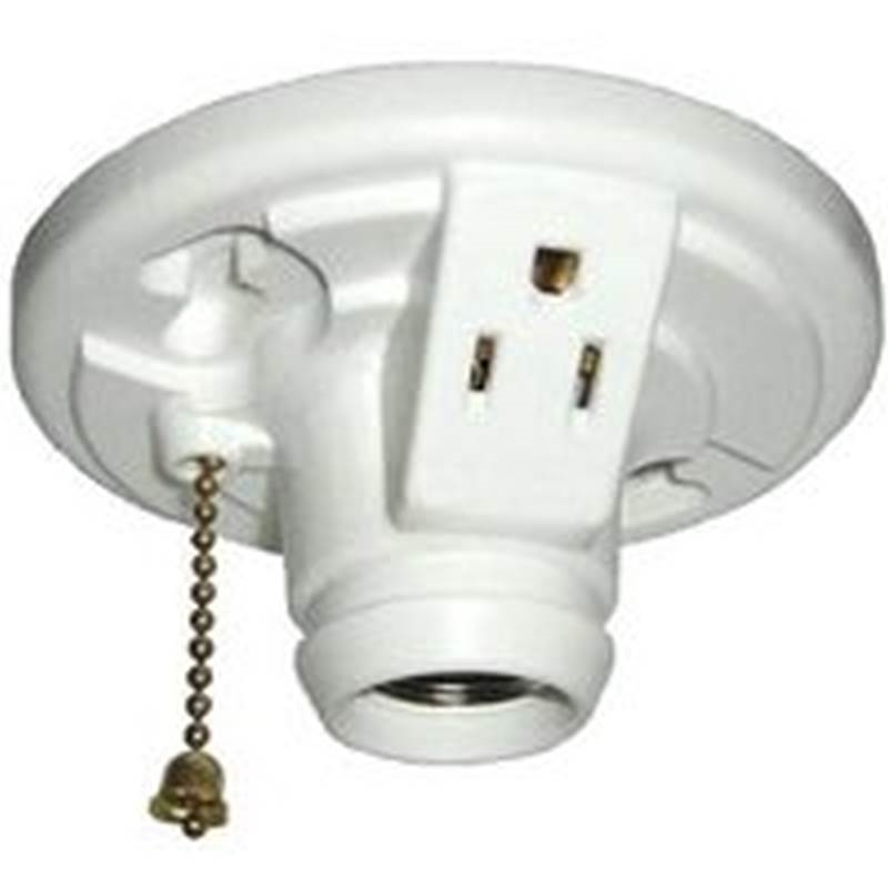 Eaton Wiring Ceiling Lamp Holder w/Pull Chain Switch (Eaton Wiring  S759W-CD-SP)