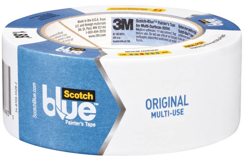 ScotchBlue 2090-48A-CP Painter's Tape, 1.88 in W x 60 yd L, Polypropylene  Backing, Blue