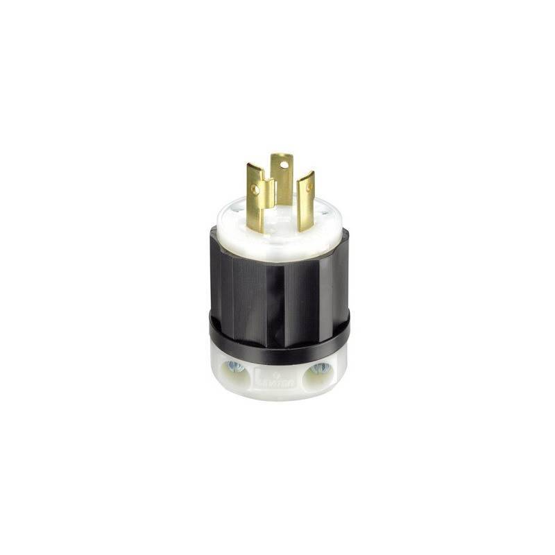 Leviton 021-02321-0PB Locking Plug Black/White