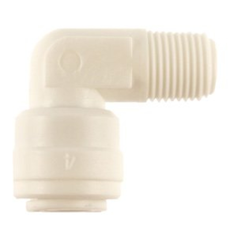 Boshart PQC-ME0404 Pipe Elbow, 1/4 x 1/4 in, 90 deg Angle, Acetal/Plastic, 100 to 170 psi Pressure