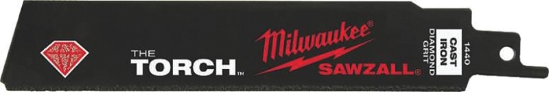 Milwaukee 48-00-1440 Reciprocating Saw Blade, 1 in W, 6 in L, Diamond Cutting Edge