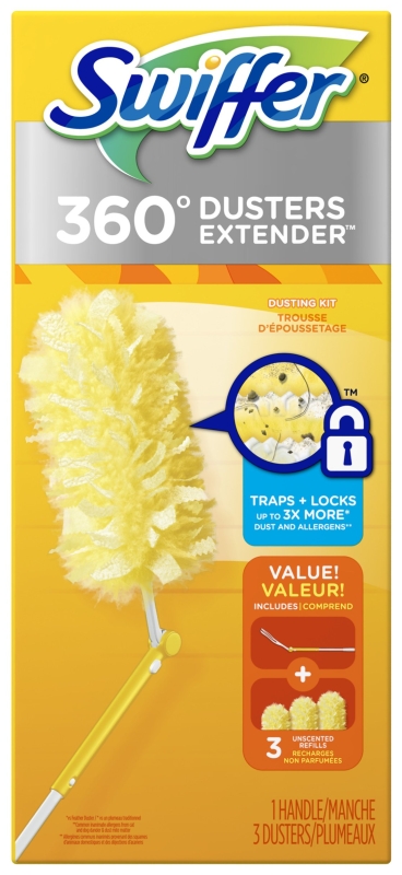 Swiffer 44750 Cleaning Duster, White Fiber Head, Plastic Handle