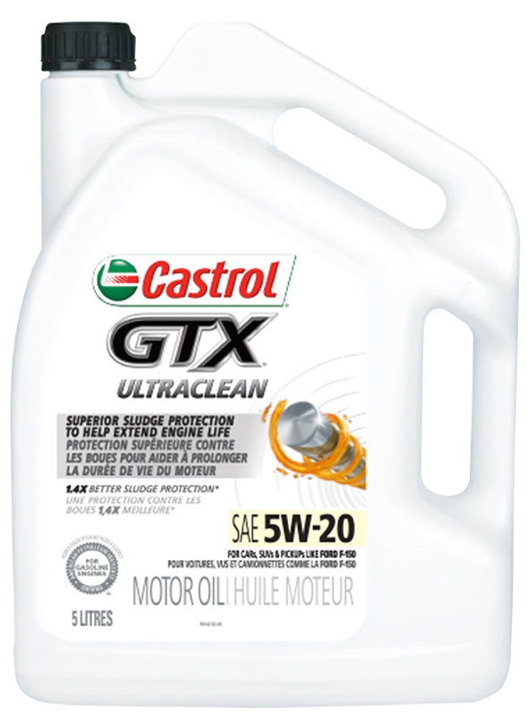 Castrol GTX ULTRACLEAN 000153A Motor Oil, 5W-20, 5 L Jug