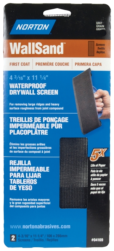 Norton 04171 Sanding Screen Paper, 11-1/4 in L, 4-3/16 in W, 150 Grit, Fine, Silicone Carbide Abrasive