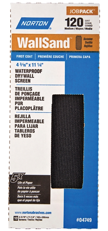 Norton 04749 Sanding Paper, 11-1/4 in L, 4-3/16 in W, 120 Grit, Medium