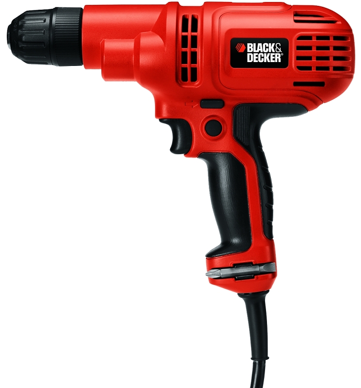 Black+Decker DR260C Drill, 5.2 A, 3/8 in Chuck, Keyless Chuck, 6 ft L Cord