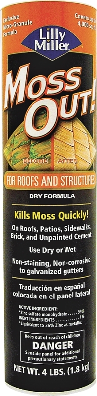 Moss Out! 100099152 Moss and Algae Killer, Granular, White, 4 lb