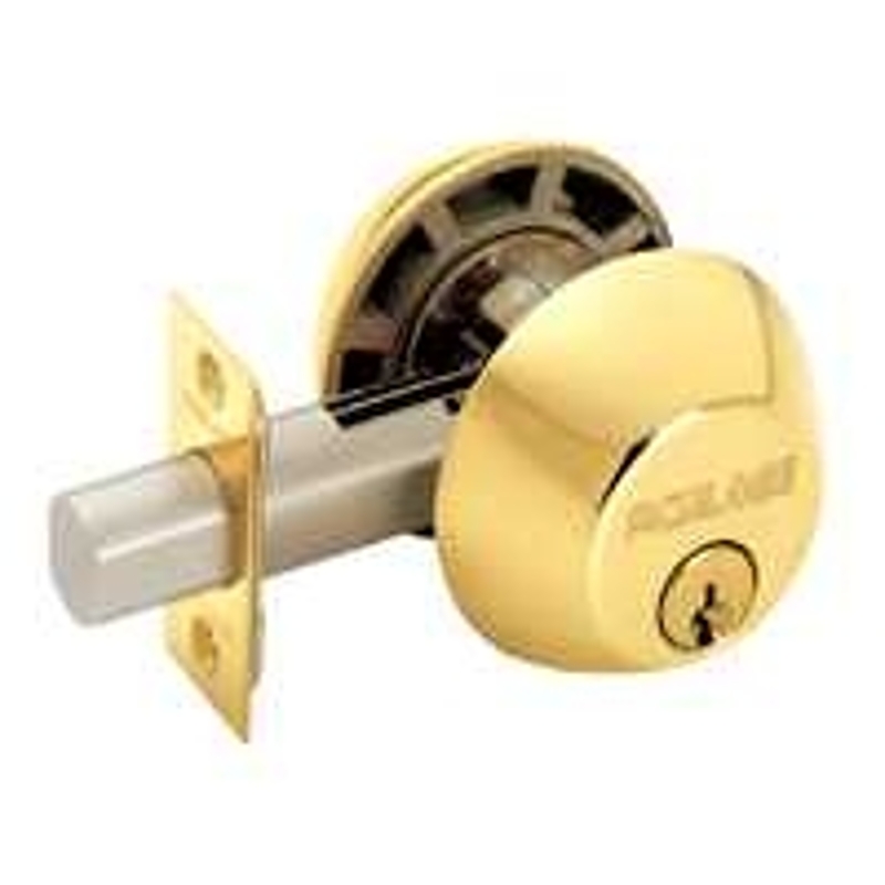 Schlage B62N505 Deadbolt, 1 Grade, SC1 Key, Metal, 2-3/8, 2-3/4 in Backset, C Keyway