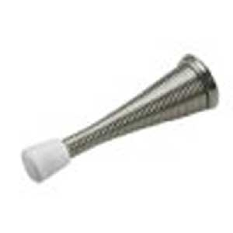 Onward 217NVB Flexible Door Stop, 3 in L, 31/32 in W, 31/32 in Dia Base, 3 in Projection, Metal, Nickel, 1 BAG