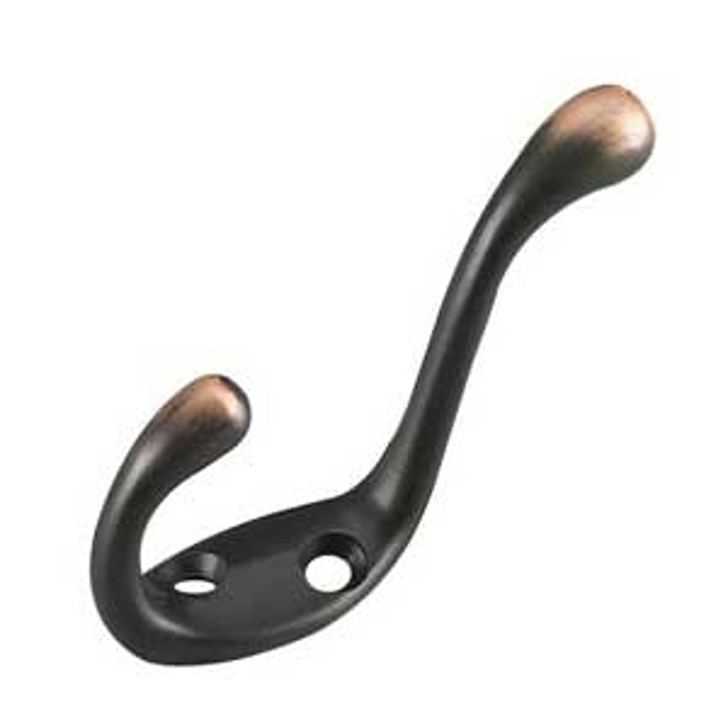 Onward 237ORBV Utility Coat Hook, 60 kg, 2-Hook, Metal, Oil-Rubbed Bronze