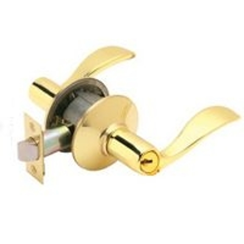 Schlage Accent Series F51A ACC 605 Entry Lever, Mechanical Lock, Bright Brass, 1/2 in Projection, Residential, 2 Grade