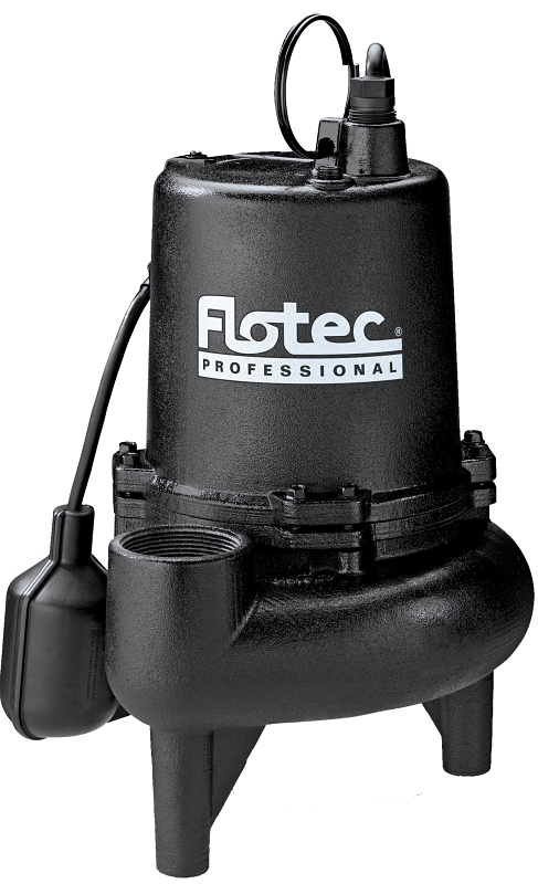 Flotec Professional Series E75STVT Sewage Pump, 1-Phase, 9 A, 115 V, 0.75 hp, 2 in Outlet, 24 ft Max Head, 170 gpm
