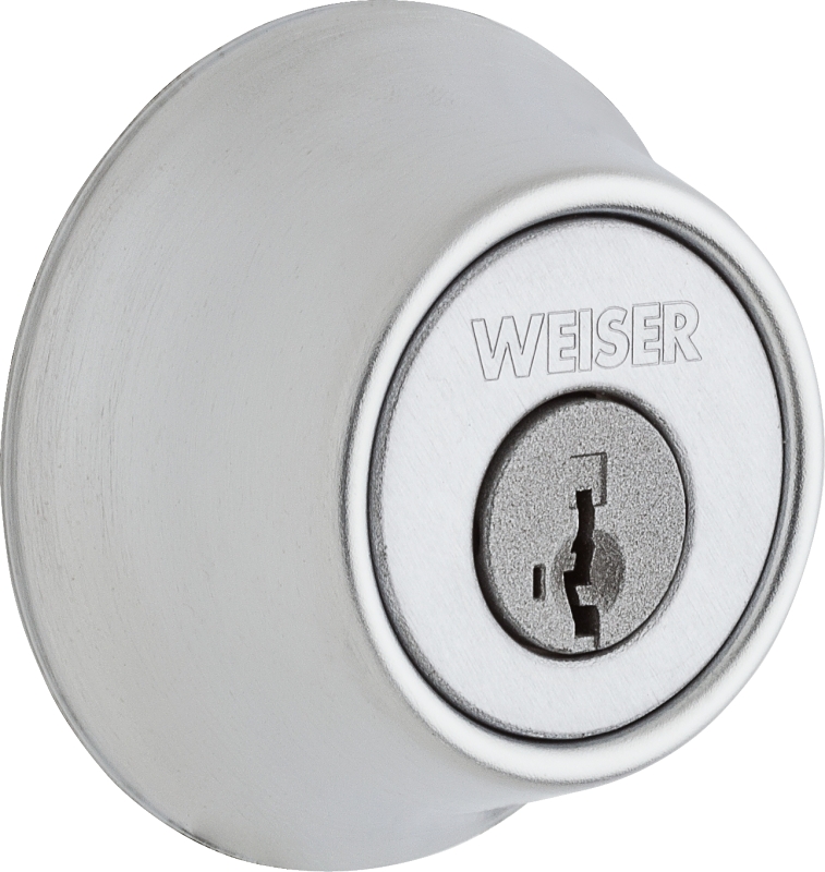 Weiser Elements Series 9GDC94710-060 Deadbolt, 3 Grade, Satin Chrome, 2-3/8 to 2-3/4 in Backset