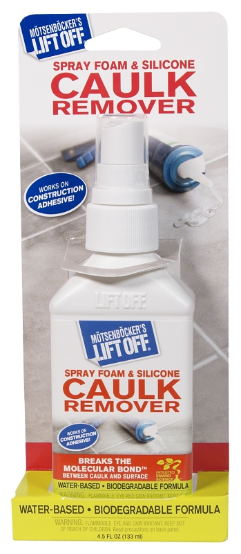 Motsenbocker's Lift Off 411-45 Foam and Caulk Remover, Liquid, Mild, Clear, 4.5 oz, Bottle