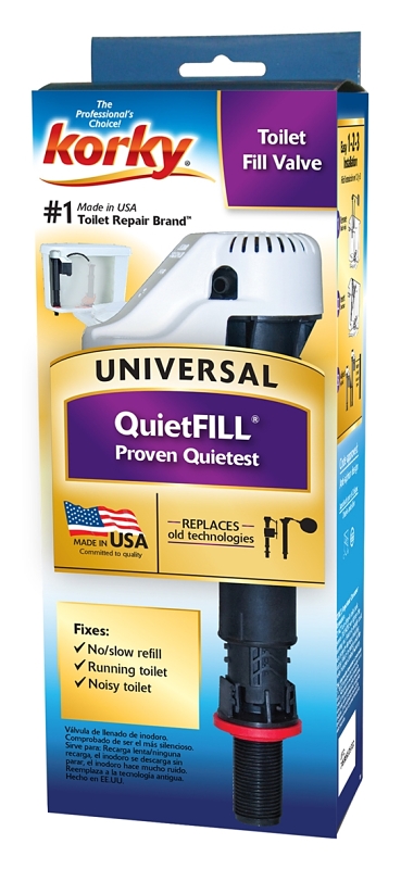 Korky QuietFILL Series 528 Fill Valve, Plastic Body, Anti-Siphon: Yes