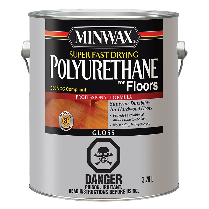 Minwax CM1302700 Interior Varnish, Gloss, Liquid, Clear, 3.78 L, Can