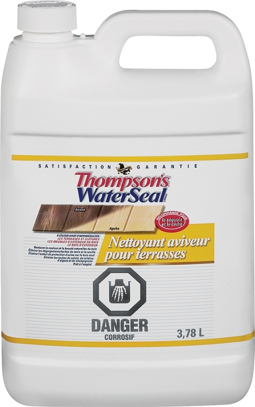 Thompson's WaterSeal THC052503-16 Deck Cleaner and Brightener, Liquid, Green, 3.78 L, Can