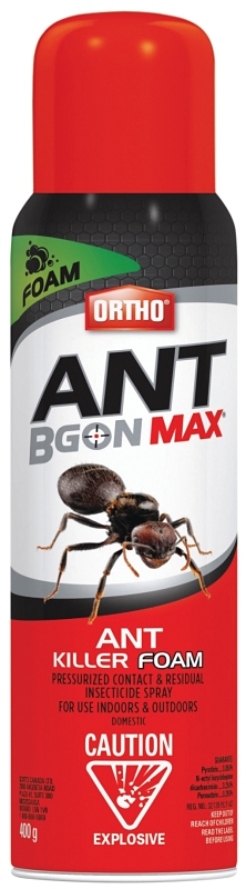 Ortho ANT B Gon Max 0213510 Ant Killer, Foam, Spray Application, Indoor, Outdoor, 400 g Aerosol Can