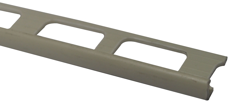 Shur-Trim ET1039BON08 Tile Edge, 1/2 in H, 8 ft L, Vinyl, Bone