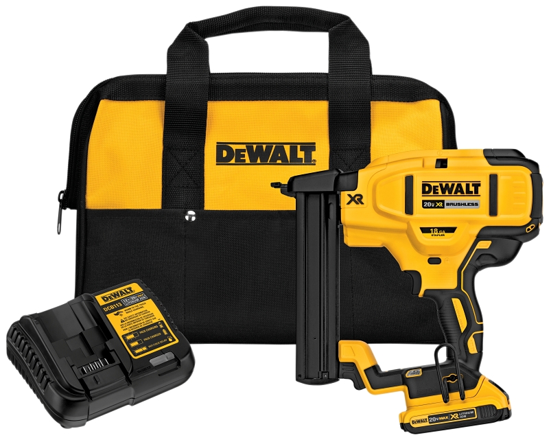 DeWALT DCN681D1 Stapler Kit, Battery Included, 20 V, 2 Ah, 1/4 in W Crown, 1/2 to 1-1/2 in L Leg, Narrow Crown Staple