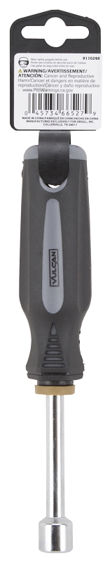 Vulcan MC-SD36 Nut Driver, 7/16 in Drive, 7 in OAL, Cushion-Grip Handle, Gray and Black Handle, 3 in L Shank