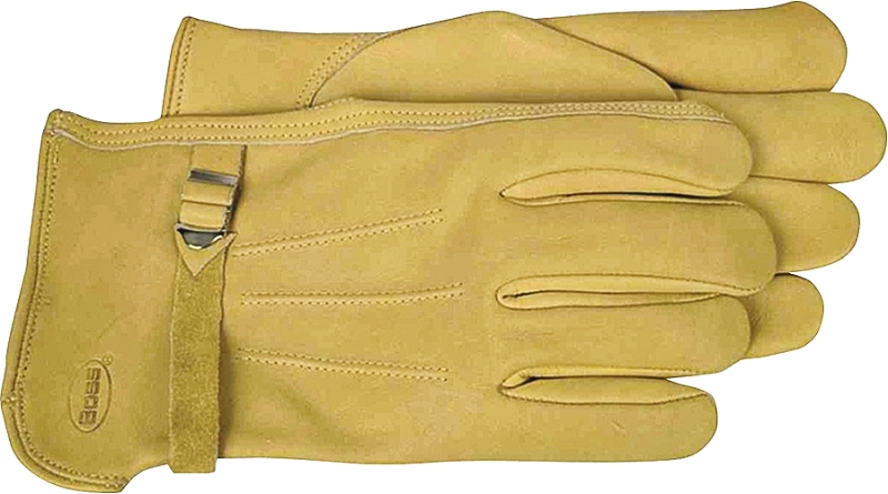 BOSS 6023XL Driver Gloves, XL, Keystone Thumb, Open Cuff, Cowhide Leather, Gold