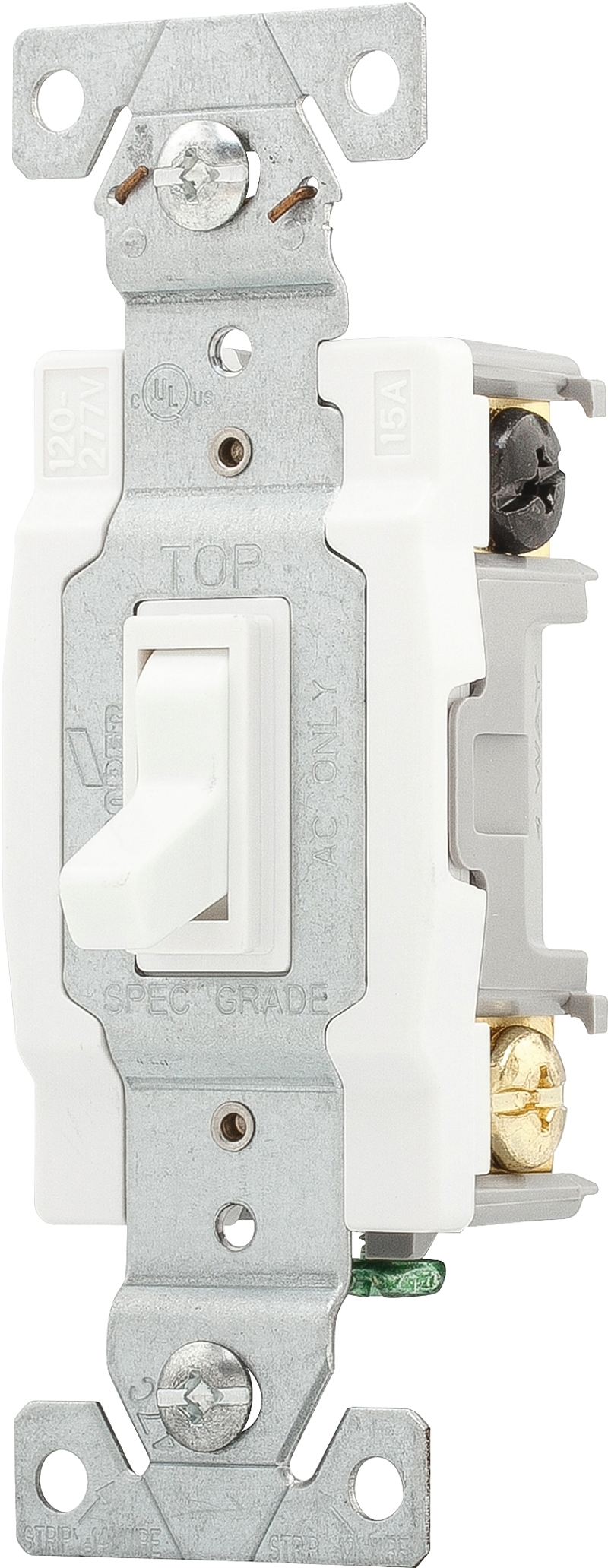 Eaton Wiring Devices 1242-7W-BOX Series Toggle Switch, White, 15 A, 120 V, 1.31 in L x 0.88 in W x 3.28 in H Dimension
