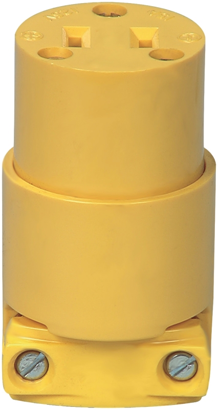 Eaton Wiring Devices 4882-BOX Electrical Connector, 2 -Pole, 15 A, 125 V, NEMA: NEMA 1-15, Yellow