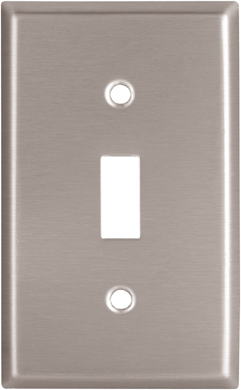 Eaton 93071-BOX Wallplate, Standard-Size, 4-1/2 in L, 2-3/4 in W, 1-Gang, Stainless Steel
