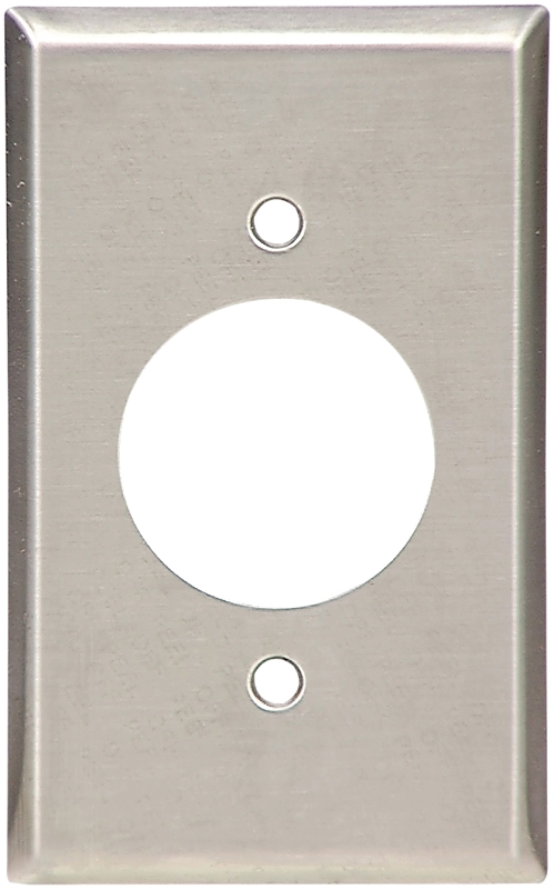 Eaton 93111-BOX1 Power Outlet and Locking Wallplate, 4-1/2 in L, 2-3/4 in W, Standard, 1-Gang, Stainless Steel, Screw
