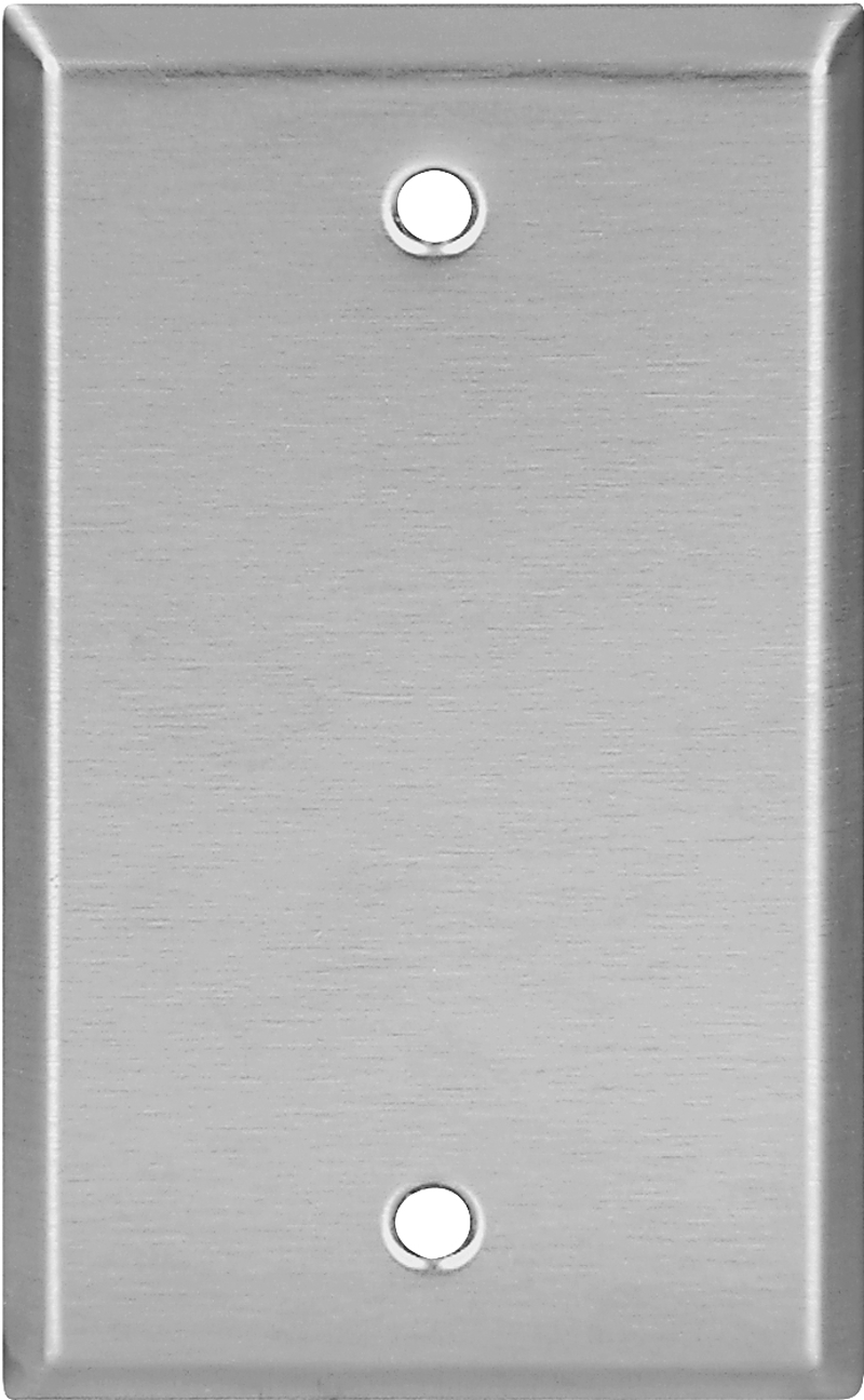 Eaton 93151-BOX Wallplate, 4-1/2 in L, 2-3/4 in W, 0.032 in Thick, 1-Gang, 302/304 Stainless Steel, Satin