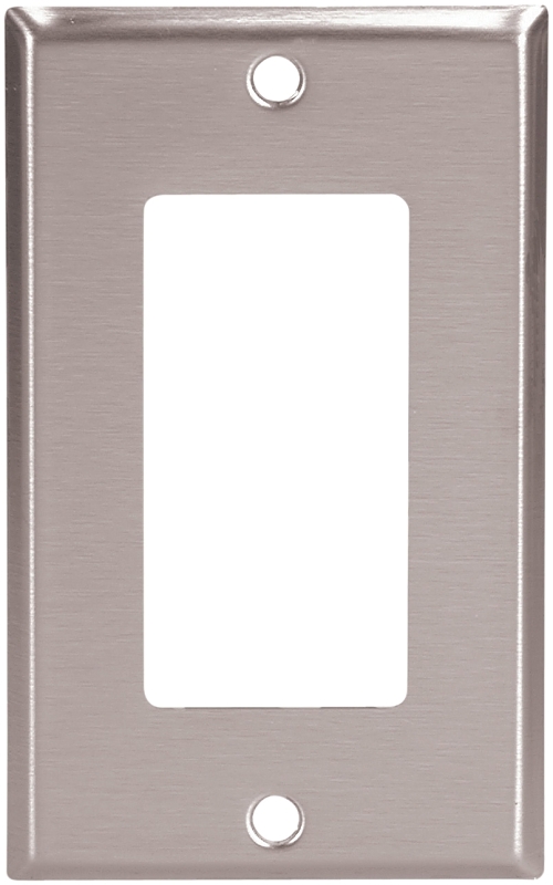 Eaton 93401-SP-L Wallplate, Standard-Size, 4-1/2 in L, 2-3/4 in W, 1-Gang, Stainless Steel, Brushed Satin
