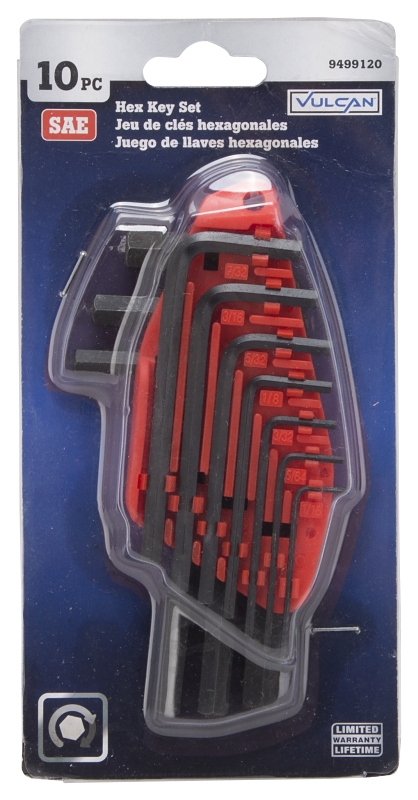 Vulcan TW-050-04 Hex Key Set, 10-Piece