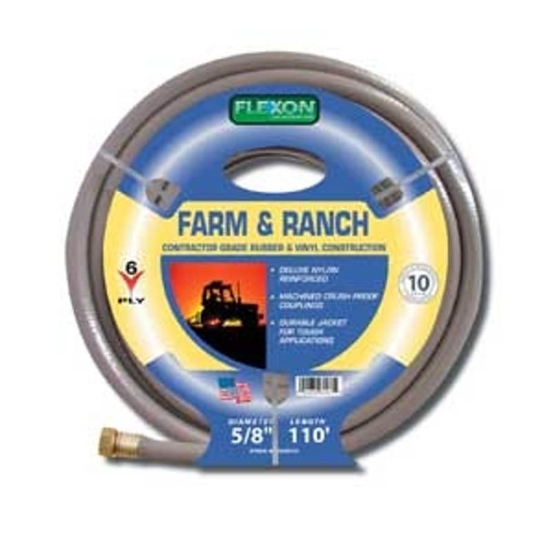 Flexon FA59100CN/FA58110 Garden Hose, 5/8 in, 110 ft L, Rubber/Vinyl, Beige