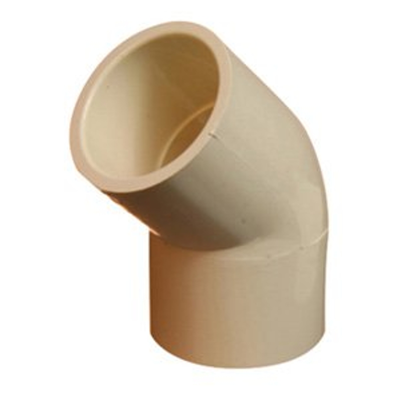 BOW 568618 Pipe Elbow, 3/4 in, Hub, 45 deg Angle, CPVC, White