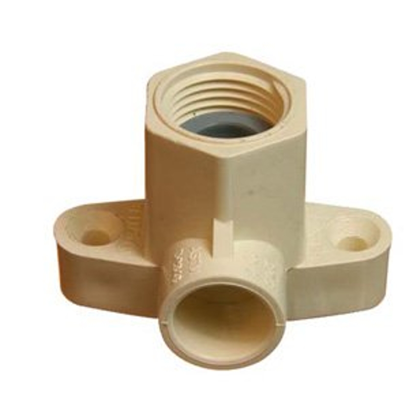 BOW 569103 Drop Ear Pipe Elbow, 1/2 in, Hub x FPT, CPVC, White