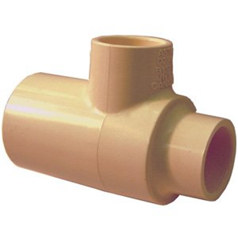 BOW 568170 Pipe Tee, 3/4 x 3/4 x 1/2 in, Hub, CPVC, White