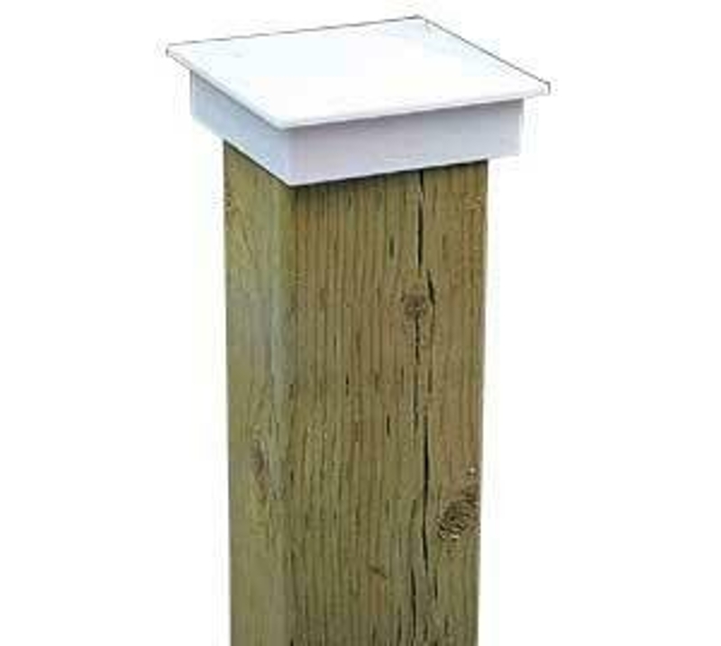 Imperial C000404 Fence Cap, 4 in L, 4 in W, Plastic, White