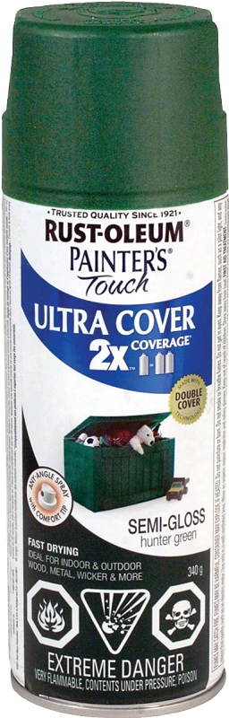 Painter's Touch Ultra Cover 262395 Enamel Spray Paint, Semi-Gloss, Hunter Green, 340 g