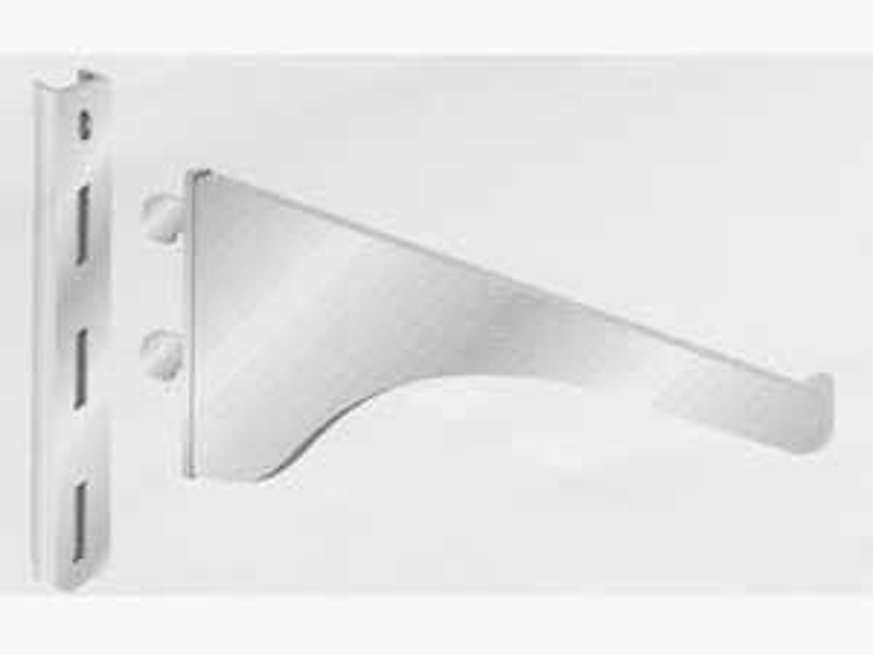 Knape & Vogt 180 WH 6 Shelf Bracket, 6 in L, Steel, Powder-Coated