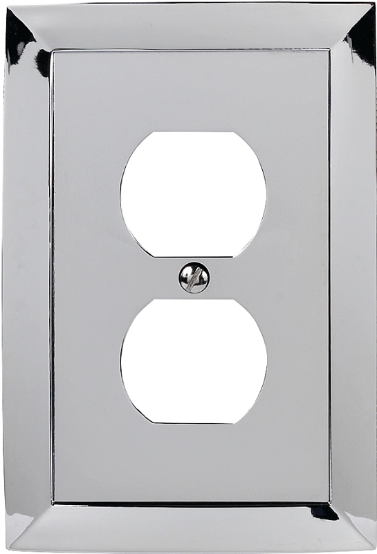 Amerelle 61DCH Duplex Receptacle Wallplate, 1-Gang, Metal