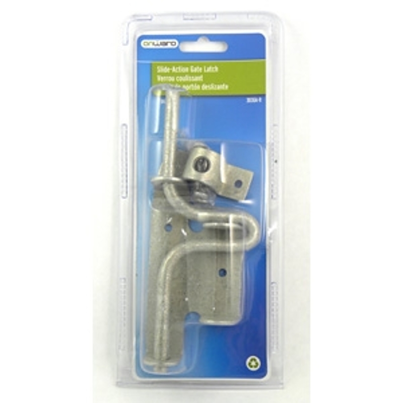 Onward 303GAR Gate Latch, 11/32 in Bolt Head, 6-11/16 in L Bolt, Steel, Galvanized